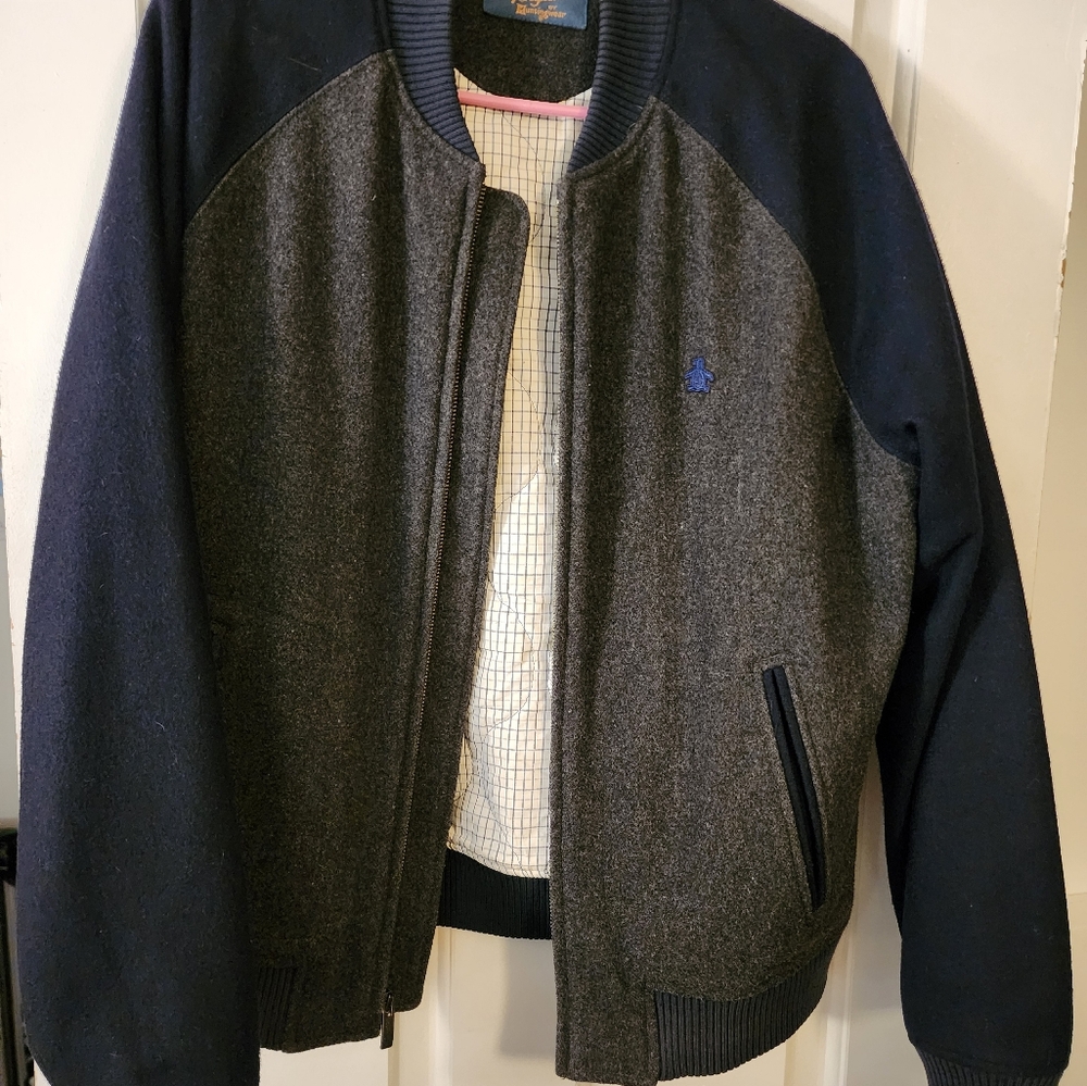 Navy and Gray Bomber Jacket (Like New)